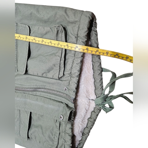 UNIF Mia Green Crop Sherpa Parker Jacket Small - Picture 6 of 8